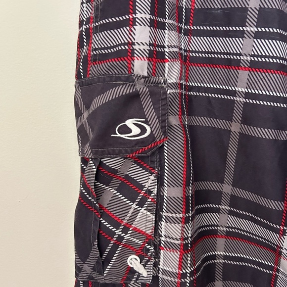 Stylish Plaid Men's Swim Shorts - Picture 2 of 5